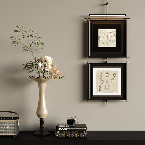 抽象画 装饰画 线条画3d模型