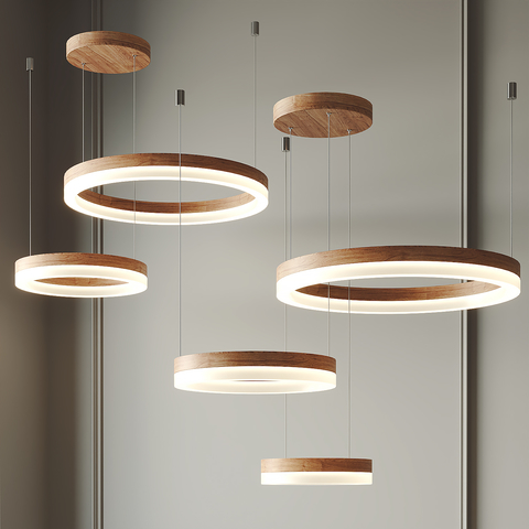 原木吊灯 圆环吊灯3d模型