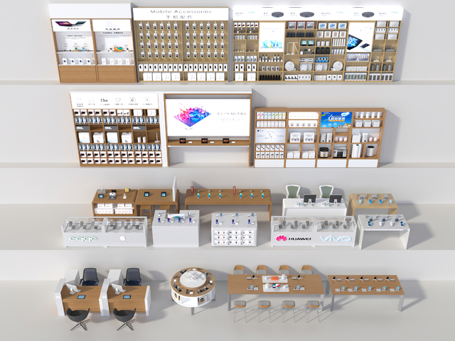 手机店素材 手机店展示台3d模型