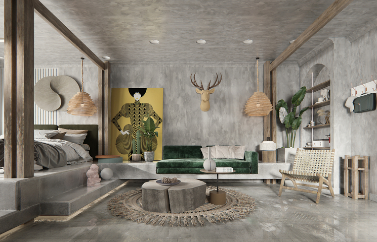 侘寂客厅效果图