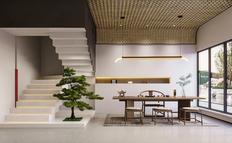 新中式养生会所效果图