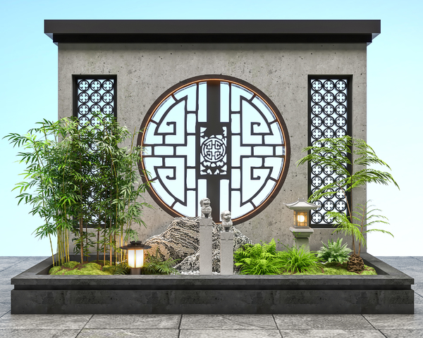 景观墙 景观小品 影壁墙3d模型