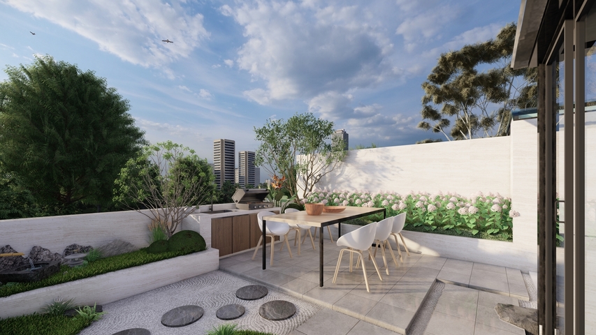 现代阳台花园效果图