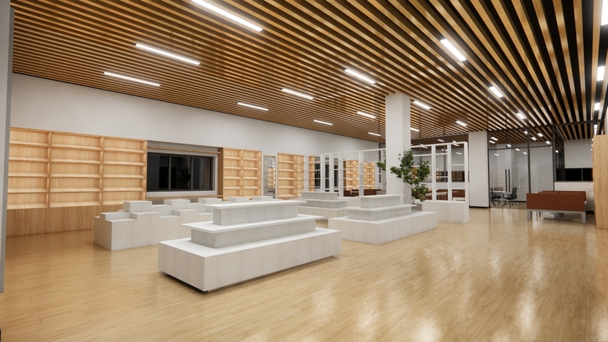 现代图书馆效果图