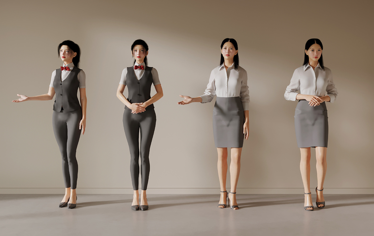 秘书美女3d模型