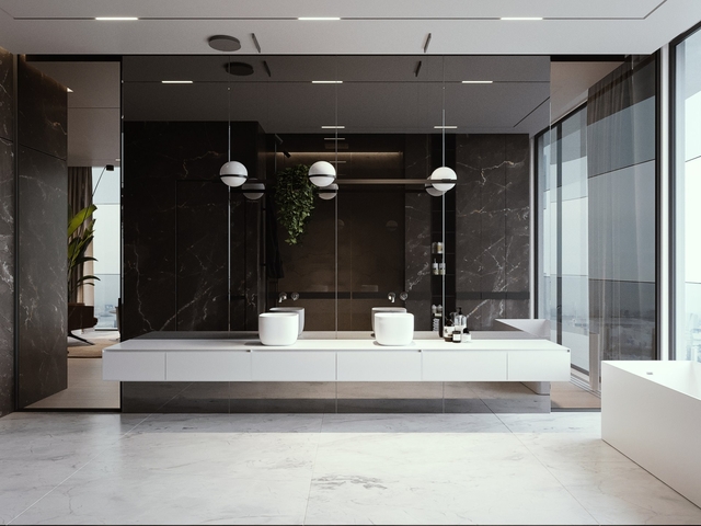 现代大平层效果图