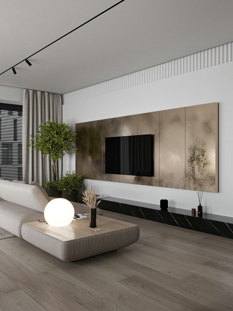 现代大平层效果图