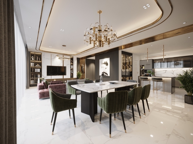 现代大平层效果图