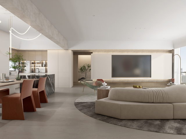 现代大平层效果图