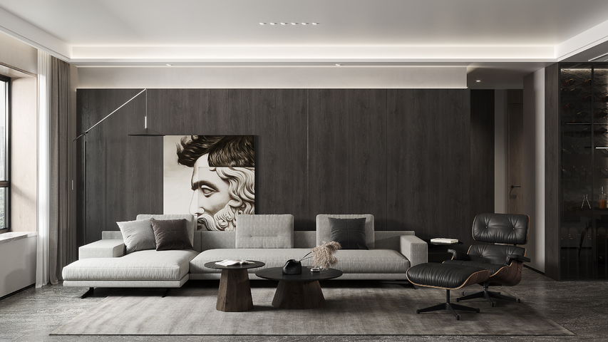 现代大平层效果图