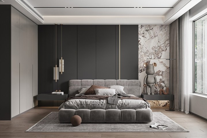 现代大平层效果图