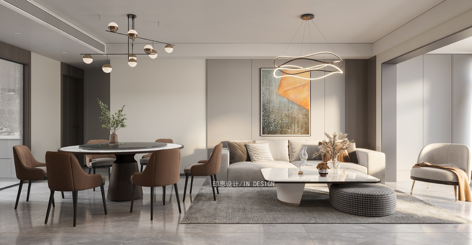 现代平层效果图