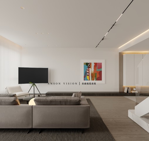 现代平层效果图