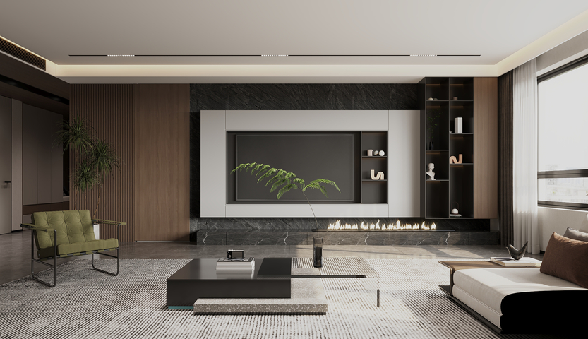 现代平层效果图