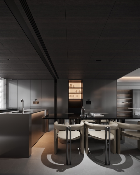 现代大平层效果图