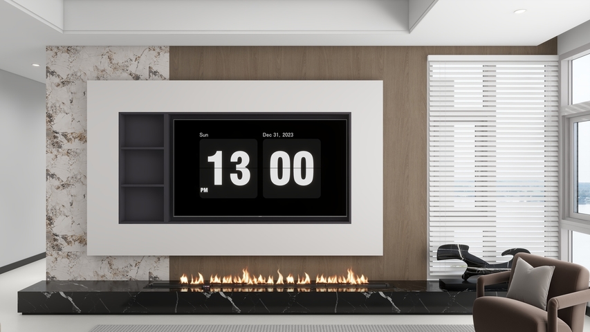 现代大平层效果图