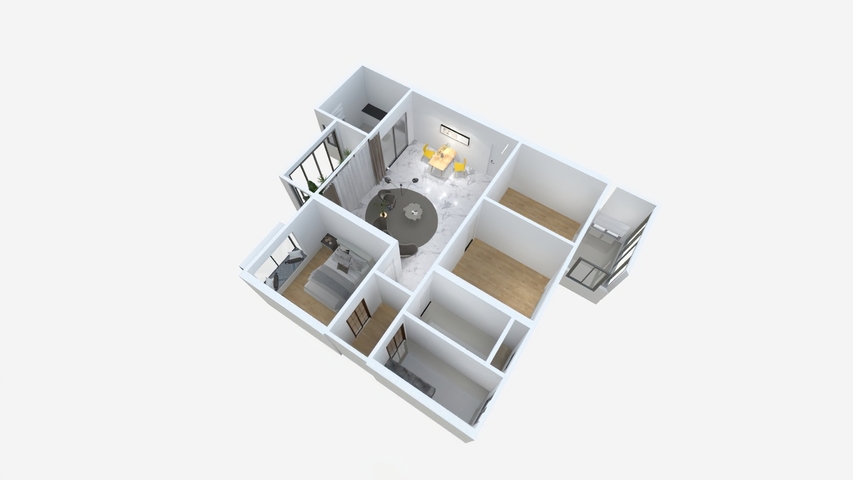 现代大平层效果图