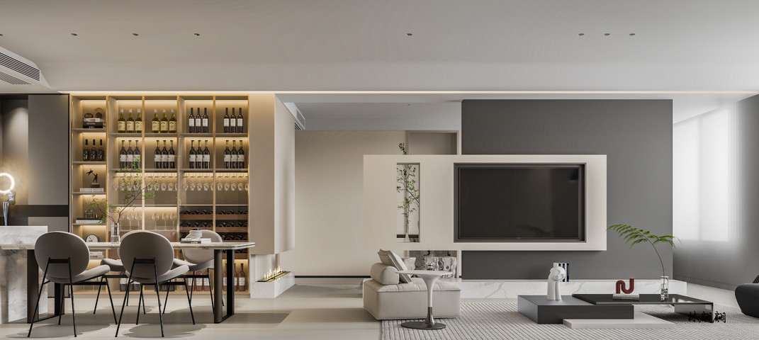 现代平层效果图