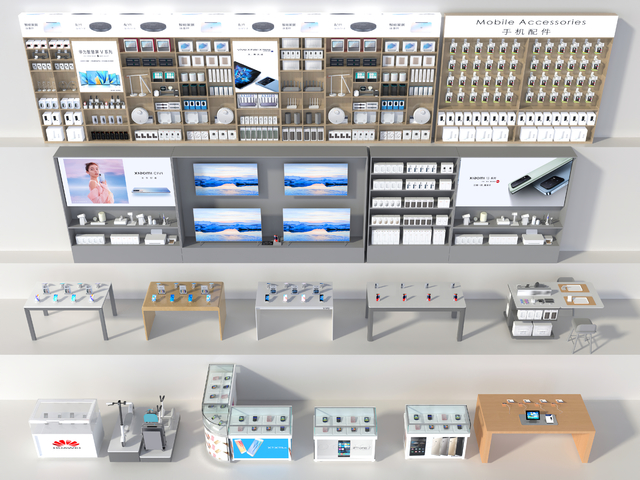 手机店展示台3d模型