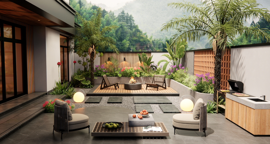 庭院 花园3d模型