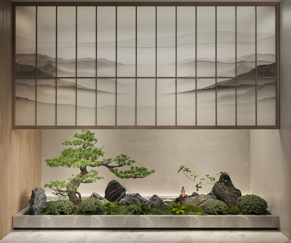 室内景观 松树造景3d模型