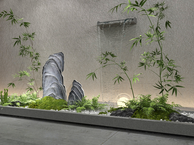 假山石头 室内造景3d模型