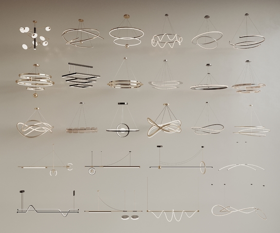 卧室吊灯 书房吊灯 茶室吊灯3d模型