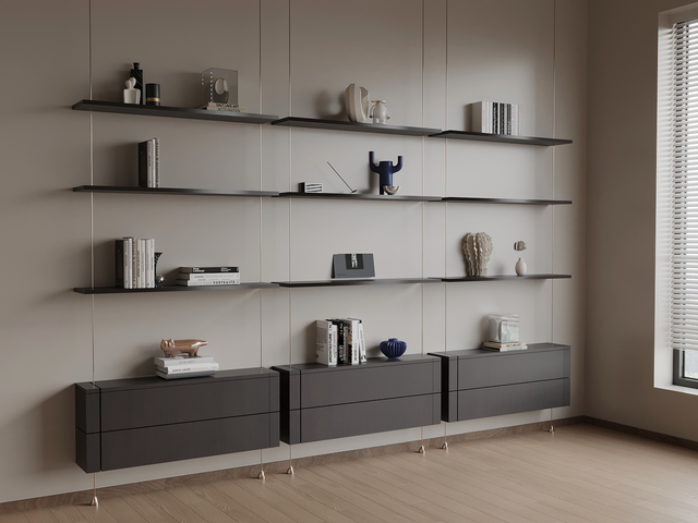 现代置物架 悬空置物架3d模型下载