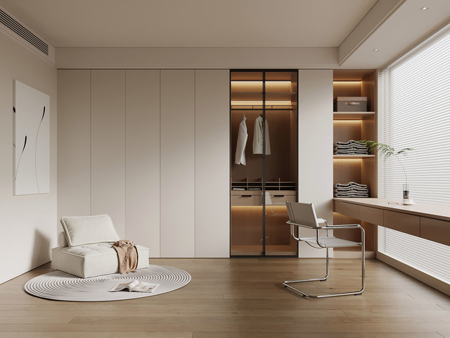 现代极简衣帽间3d模型下载