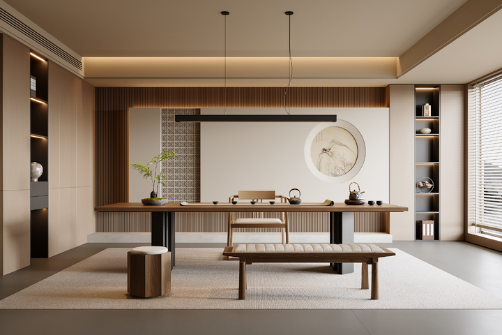 新中式茶室3d模型下载