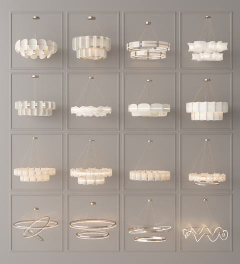 奶油法式吊灯 装饰吊灯 卧室吊灯 客厅吊灯3d模型下载