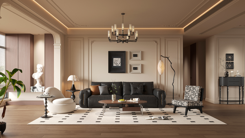 中古风客厅3d模型下载