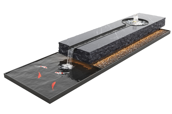 现代水景观 水钵 流水 水池3d模型下载