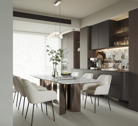 现代家居餐厅3d模型下载