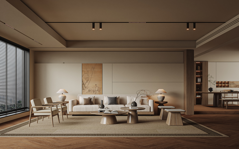 宋式美学客厅3d模型下载