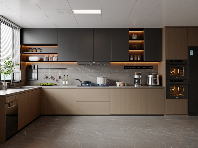 现代意式厨房 厨房用品 厨具 冰箱 厨房电器 橱柜3d模型下载