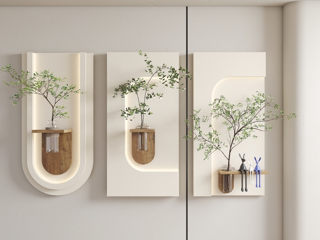 侘寂现代挂件 侘寂墙饰 立体装饰画 奶油风立体墙饰挂件 长耳3d