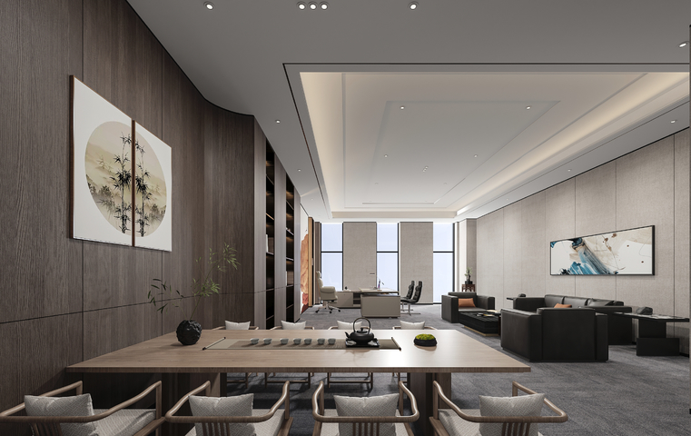 现代老板办公室3d模型下载