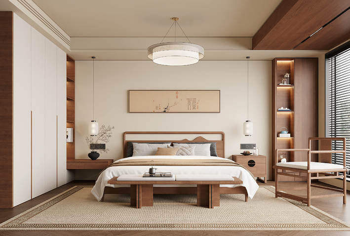 宋式风家居卧室3d模型下载