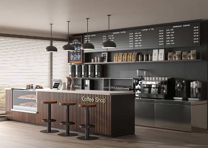现代咖啡厅3d模型下载