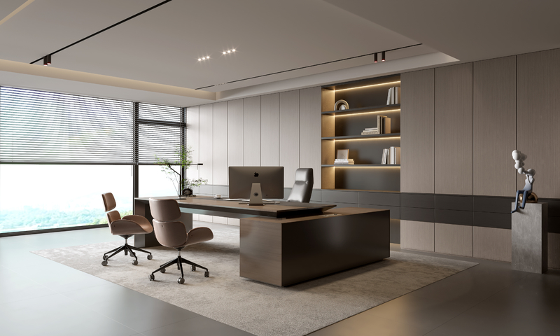 现代经理办公室 董事长办公室 总裁办公室 办公区 会客区3d模型