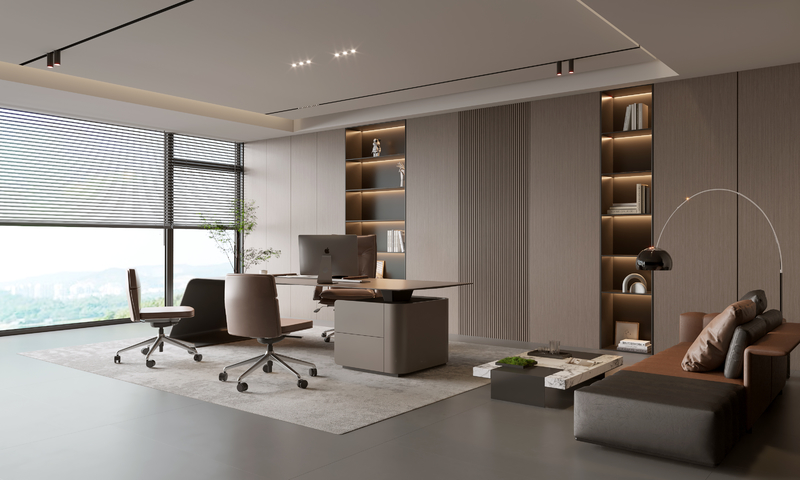 现代经理办公室 董事长办公室 总裁办公室 办公区 会客区3d模型