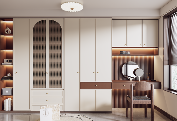 法式现代中古风衣柜3d模型下载