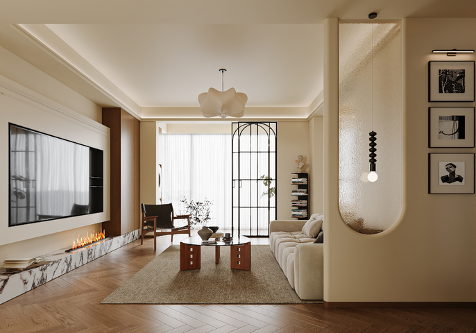 中古客厅沙发 中古玻璃隔断 中古沙发茶几组合 中古吊灯 茶几3d