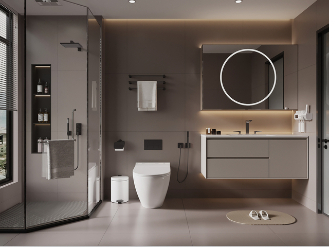 卫生间 现代意式卫生间 浴室柜 淋浴3d模型下载