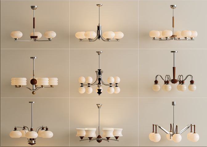 法式复古吊灯 中古吊灯 客厅卧室吊灯3d模型下载