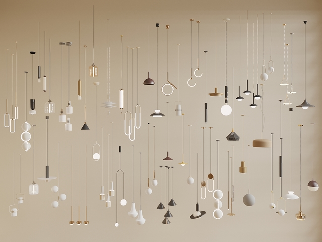 现代小吊灯 床头吊灯3d模型下载