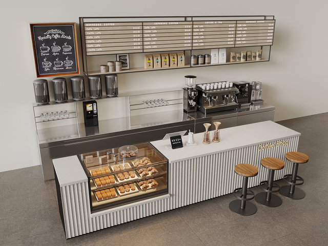 奶茶店 现代奶茶店3d模型下载