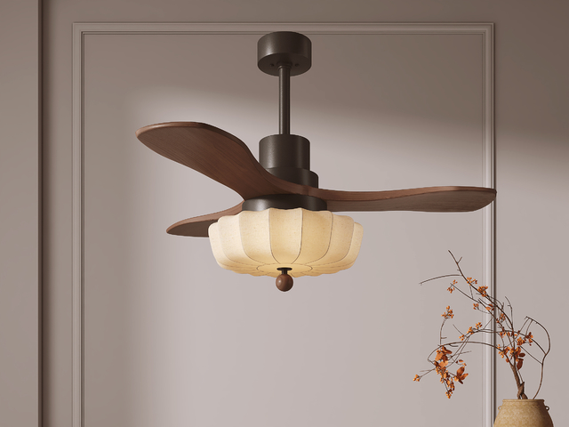 中古风吊扇灯 风扇灯3d模型下载