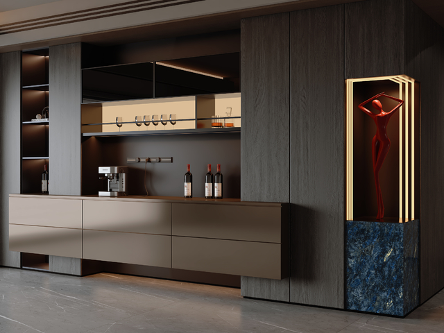 现代意式餐边柜3d模型下载